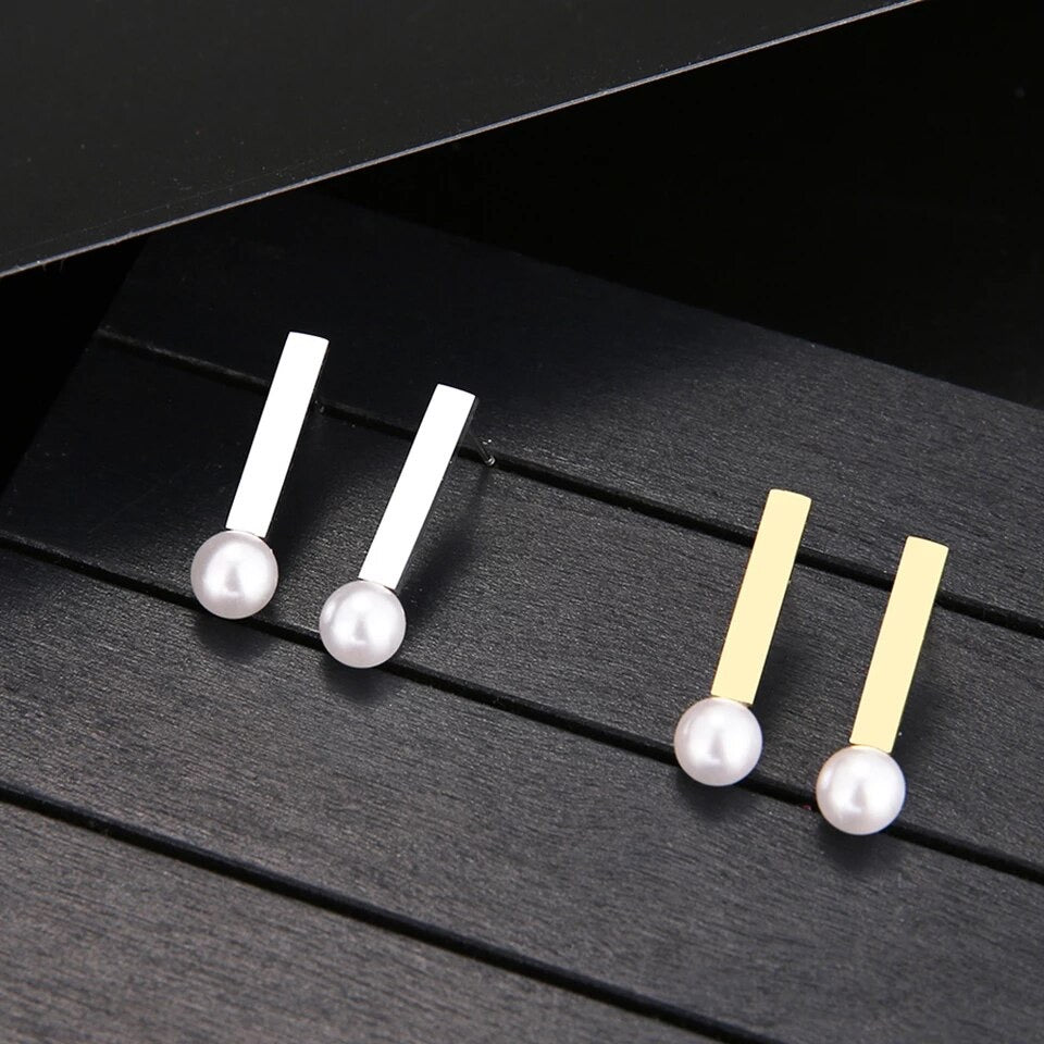 Official Pearl and Bar  studs