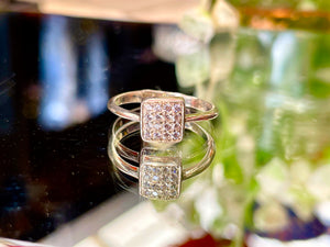 Dainty Square Sterling Silver 925 Ring