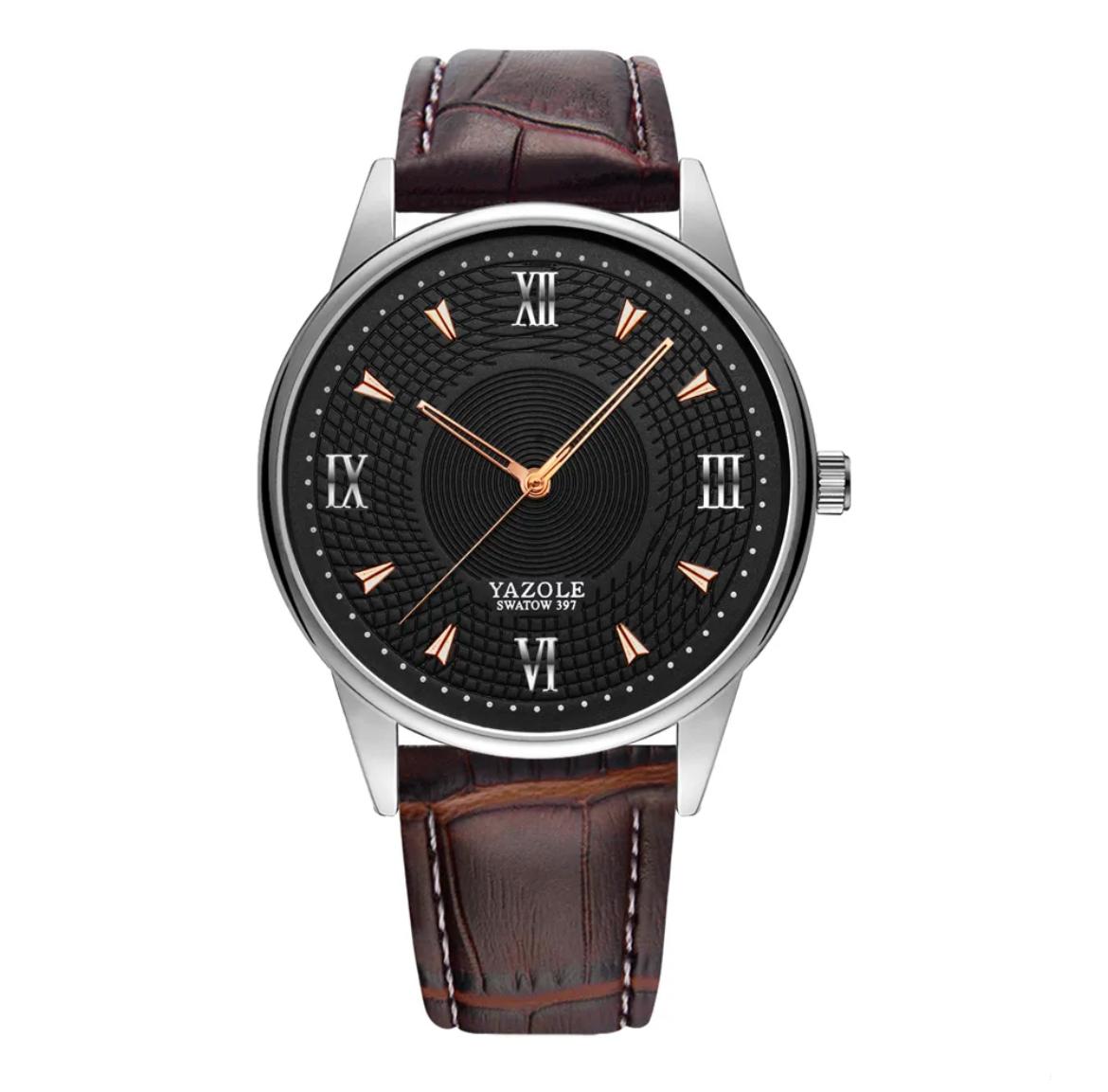Yazole Mens Classic Leather Watch