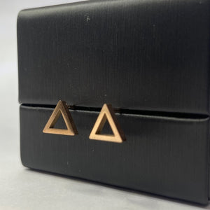 Geometric Triangular rose gold studs